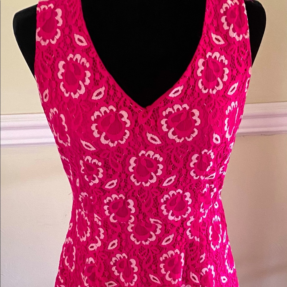 Pink and white floral dress